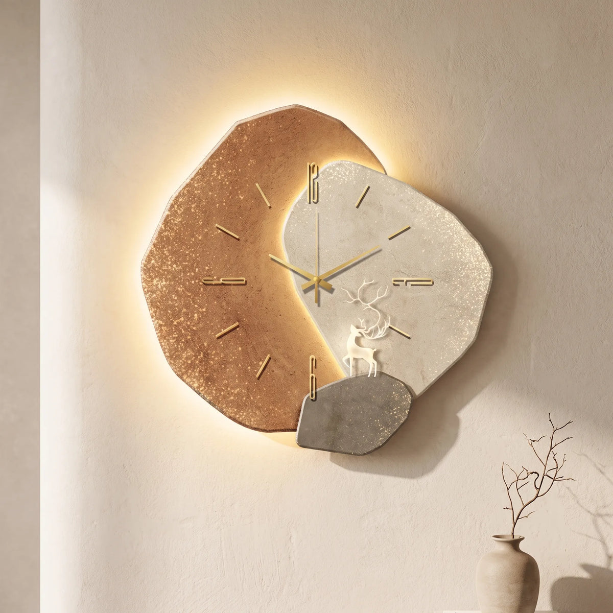 AuraClock - Moderne Organische LED Wandklok